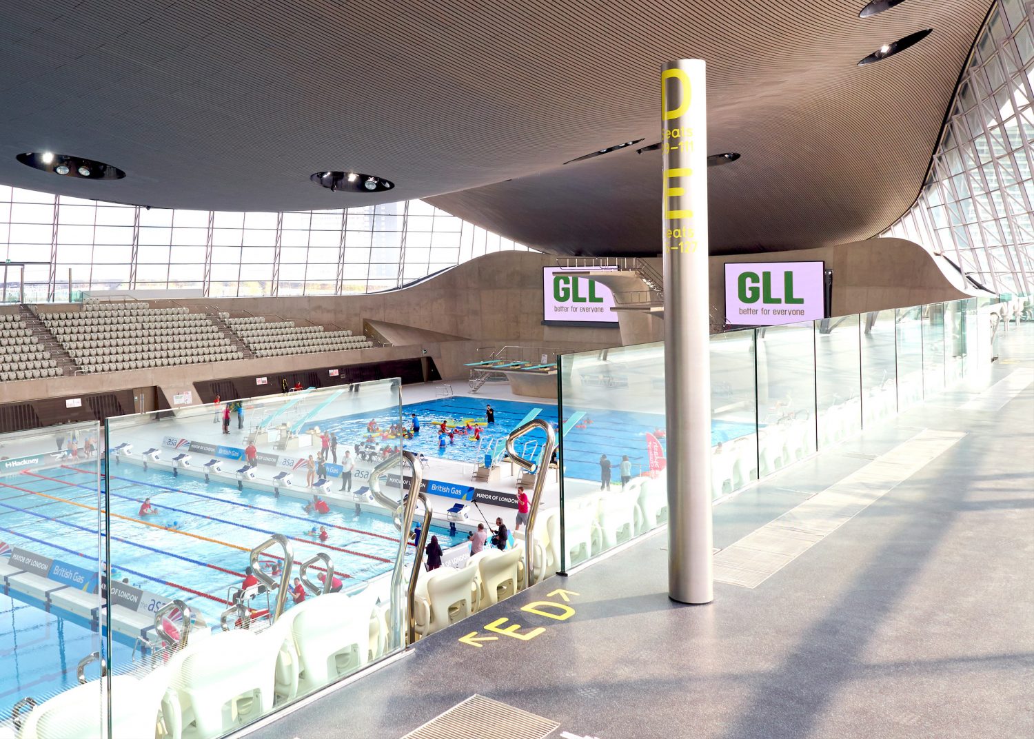 London Aquatics Centre, Zaha Hadid, Olympic Games, Sign design.