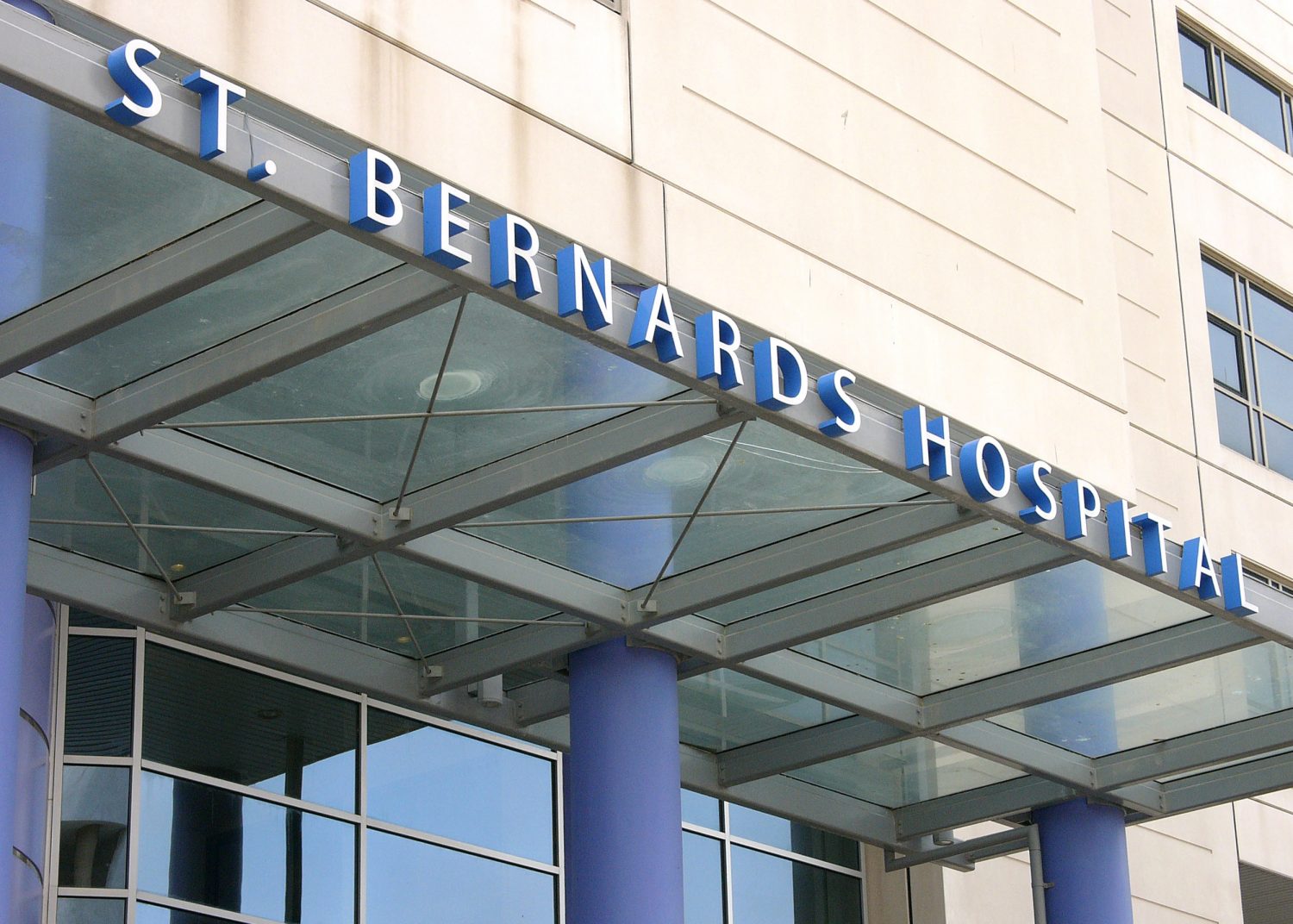 St Bernard's Hospital Gibraltar, internal and external sign design. Health.