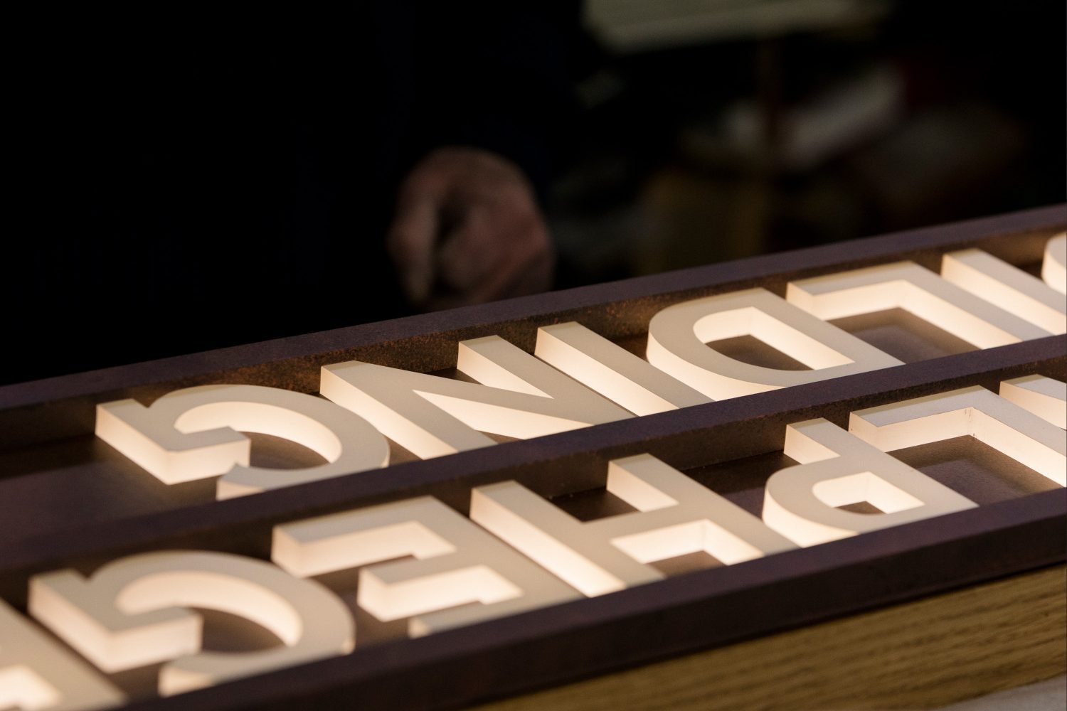 University of Winchester, illuminated letters 3D sign design