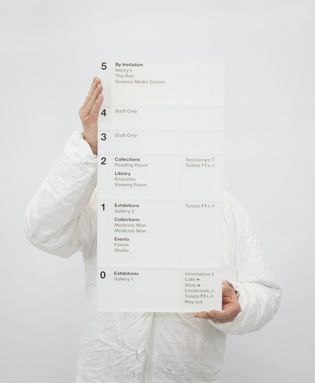 Wellcome Collection sign design directory acrylic