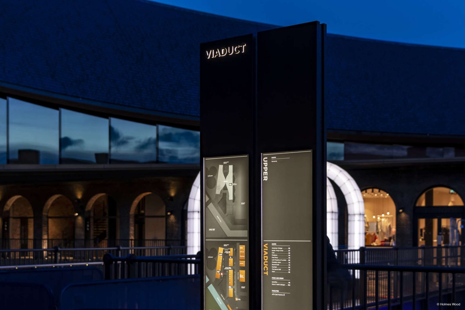 Coal Drops Yard, King's Cross, external sign design scheme, map and directory